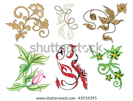 Floral elements for design