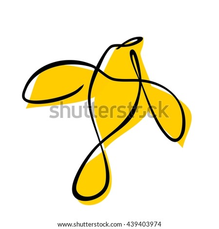 Fly Bird isolated on white background. Abstract vector flat illustration.