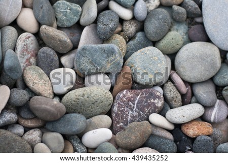 Colorful pebbles on the beach