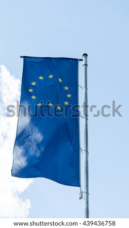 flag of European Union on blue sky
