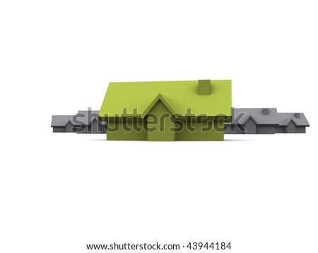 A 3d house on a white background