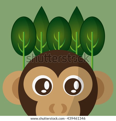 Animal design. monkey icon. Isolated illustration, white backgro