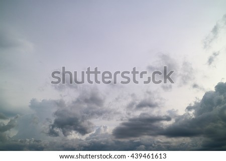 Overcast sky with rain clouds covered the rainy season.