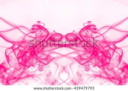 Pink smoke on white background, pink ink background, movement of pink smoke