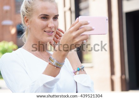 Beautiful girl taken pictures of her self