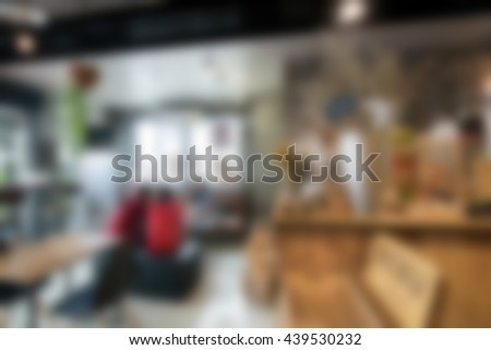 Blur background in coffee shop