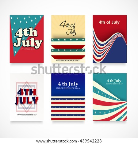 Vector illustration of Happy independence day United States of America 4th of July card. 