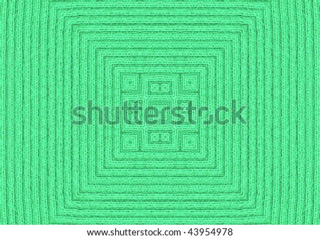 Green Knitted Wool Close Up