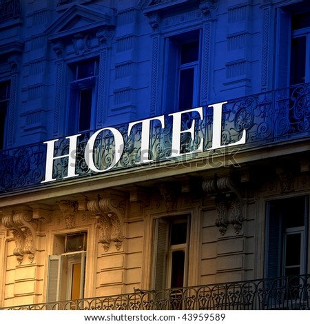 bicolor Illuminated  hotel sign