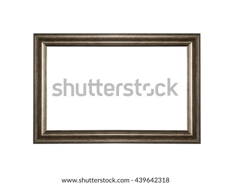 Wooden frame isolated on a white background. 