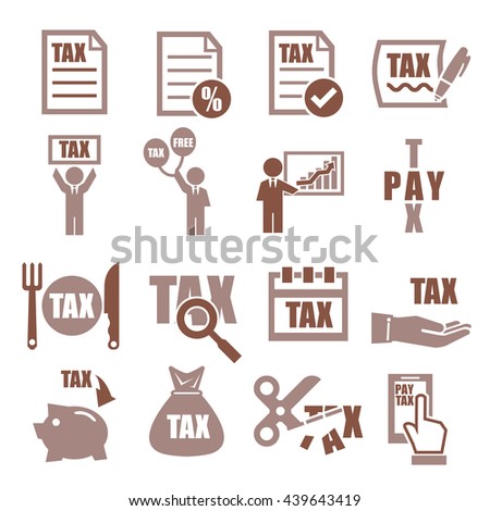 tax, tariff icon set