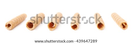 Sweet wafel sticks isolated over the white background