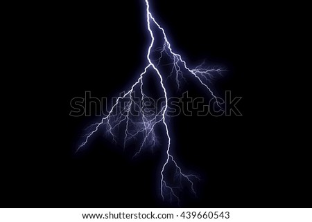 lightning bolts isolating on black
