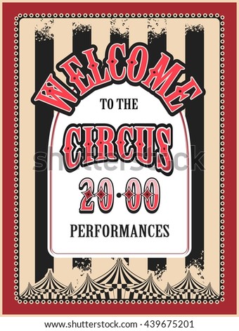 Vector illustration of vintage circus posters 