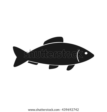 Fish icon Vector. Flat vector illustration in black on white background. EPS 10