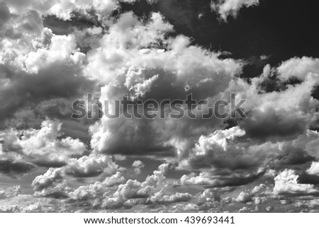 colorful and fluffy clouds on blue sky in spring