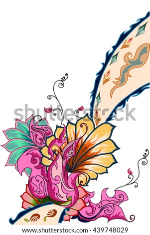 Decorated flower background . Vector illustration