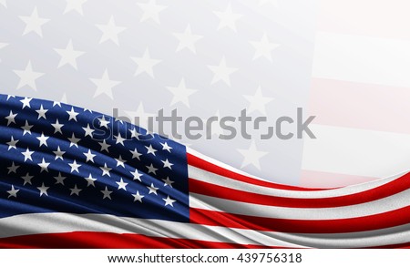 American flag background with empty space for text Royalty-Free Stock Photo #439756318