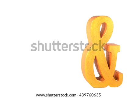 Yellow ampersand symbol on white background