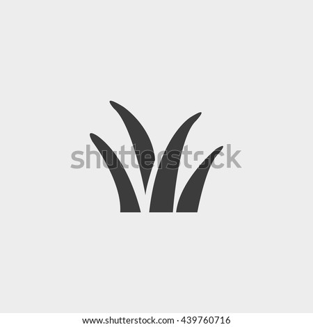 grass icon in a flat design in black color. Vector illustration eps10