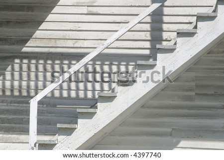 wooden white monochromatic stairs abstract design