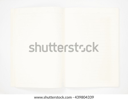 Opened blank notebooks isolated on white background.