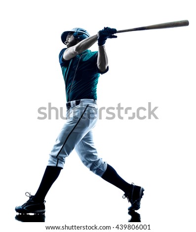 man baseball player silhouette isolated