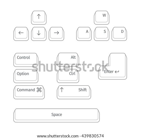 Simple set of Main Keyboard Keys. Royalty-Free Stock Photo #439830574