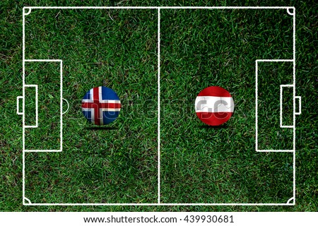 Football competition between national teams Iceland and Austria