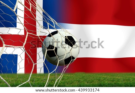 Football competition between national teams Iceland and Austria