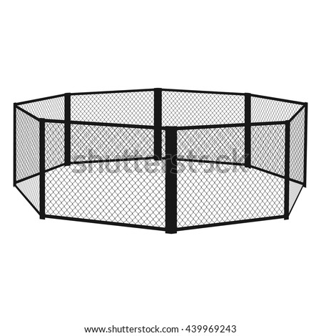 MMA cage. MMA arena. Vector eps10. Royalty-Free Stock Photo #439969243
