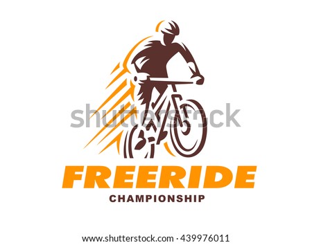 Vintage and modern biking logo badges and labels. biking silhouette, jump, extreme