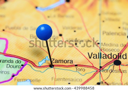 Zamora pinned on a map of Spain
