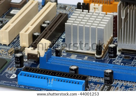 Computer motherboard in detail as background