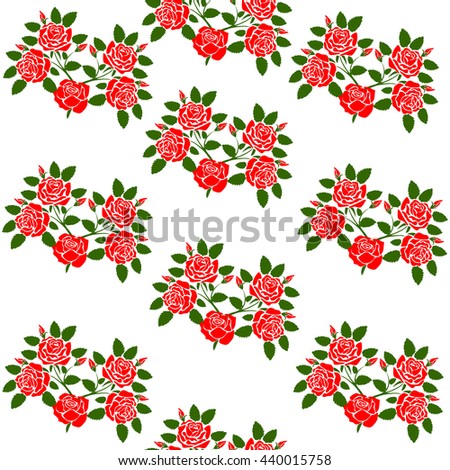 bouquets of roses in a pattern