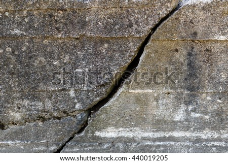 Crack in building foundation Royalty-Free Stock Photo #440019205