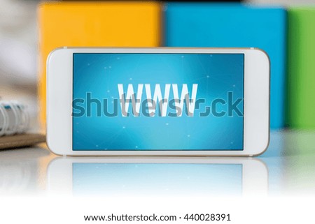 Smart phone which displaying www