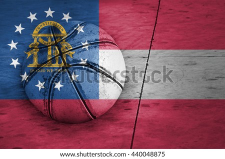 Flag of the United States of America State Georgia, background, basketball