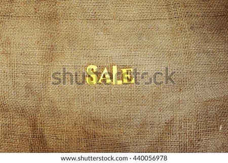 Sale concept. Yellow letters on background