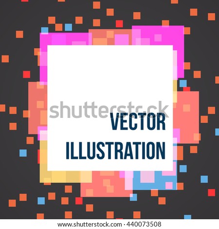 Abstract banner with colors pixels, vector illustration