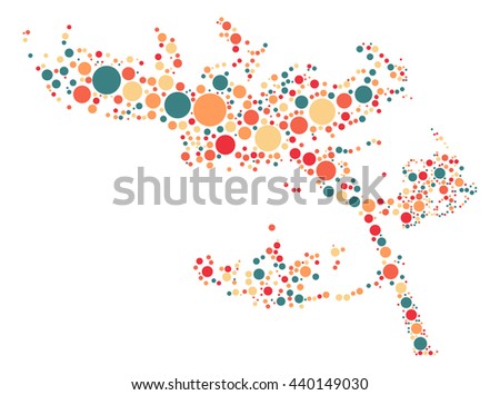 tree shape vector design by color point