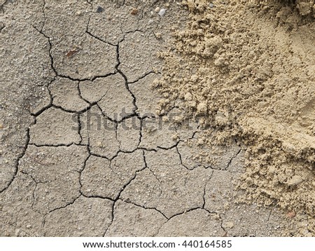 dry crack soil with sand