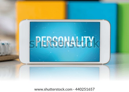 Smart phone which displaying Personality