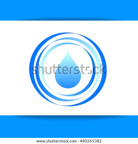 Aqua water drop. Concept logo design for mineral water, eco drink, bio liquid, aqua product and etc. Vector graphic illustration.