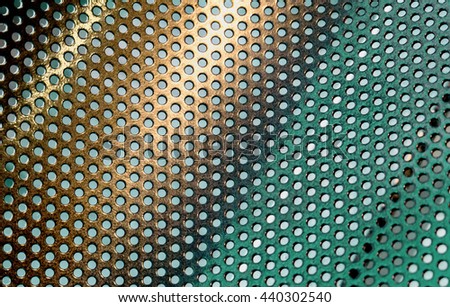 abstract metal grid color gold and green background