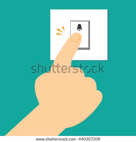 finger pressing the doorbell switch-vector Royalty-Free Stock Photo #440307208