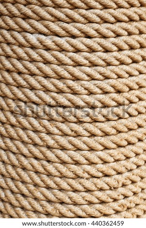 Bright yellow or brown clean rope background and texture