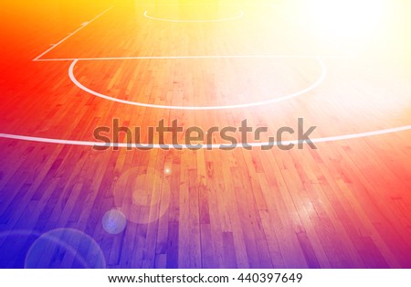  wooden floor basketball court with color filters