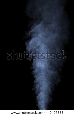 Abstract blue water vapor on a black background. Texture. Design elements. Abstract art. Steam the humidifier. Macro shot.