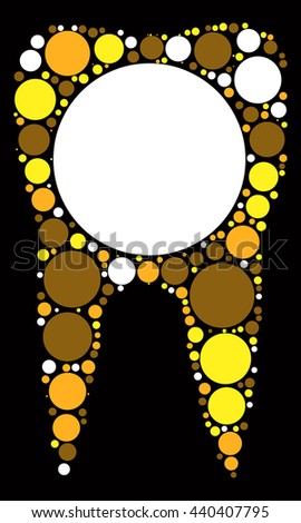 tooth shape vector design by color point